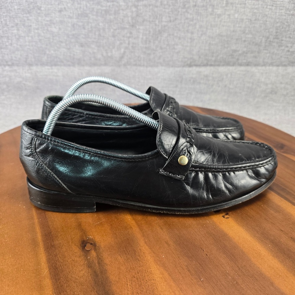 Nunn Bush Mens Black Leather Loafer Dress Shoes Size 9.5